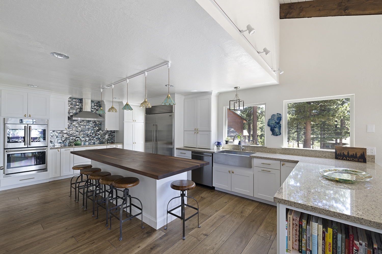 Morning sunlight in the chef’s kitchen at Kinpine House
